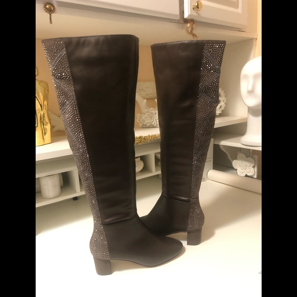 BADGIEY MISCHKA Glamour brown shoes with jewel